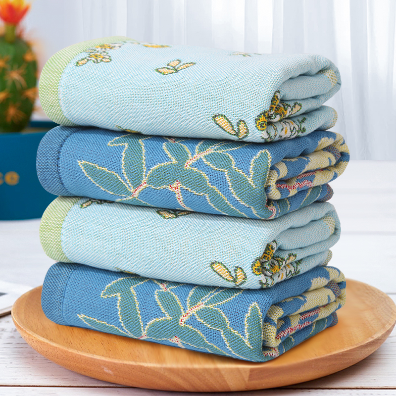 2-pack pure cotton face gauze towels for household use