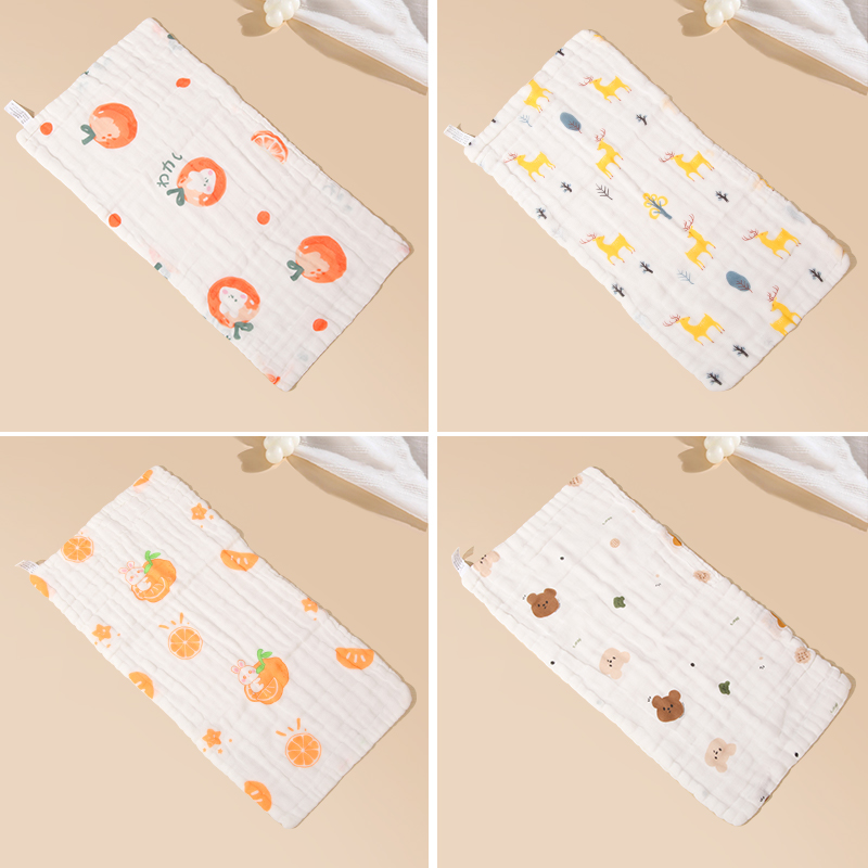 4-piece set baby gauze face towels (random patterns)