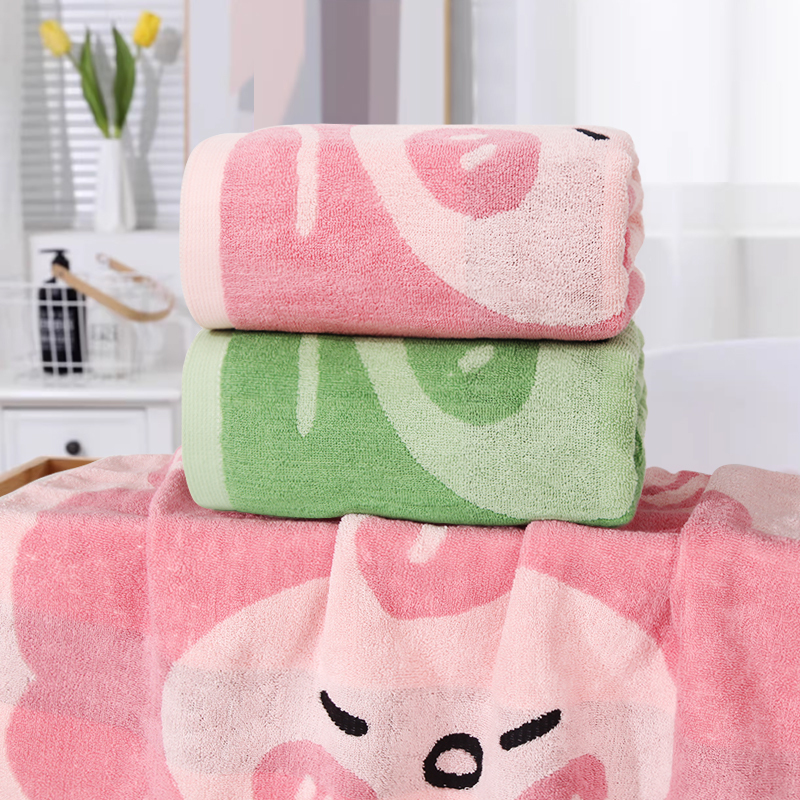 New all-cotton adult bath towel that doesn't shed