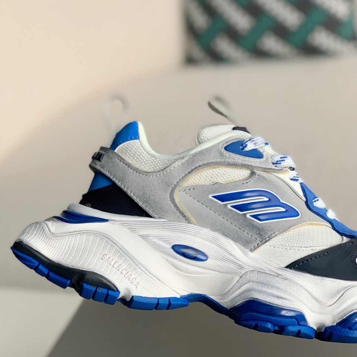 Balenciaga Cargo Sneakers in Grey/White/Blue