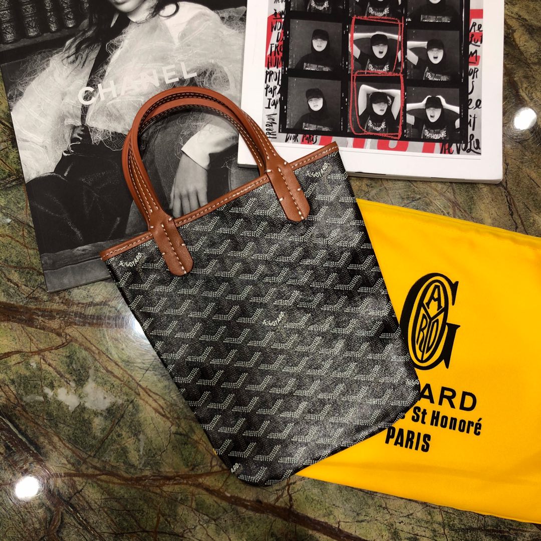 Shopping Bag 22cm Black And Tan