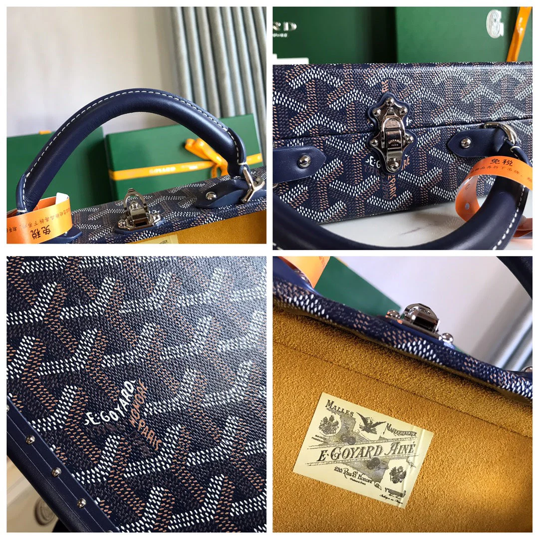 BAG 24 IN NAVY BLUE CANVAS AND CALFSKIN