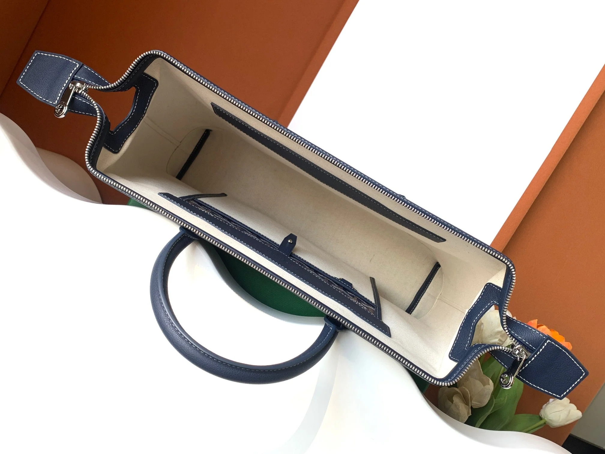 Navy Canvas and Calfskin Document Holder