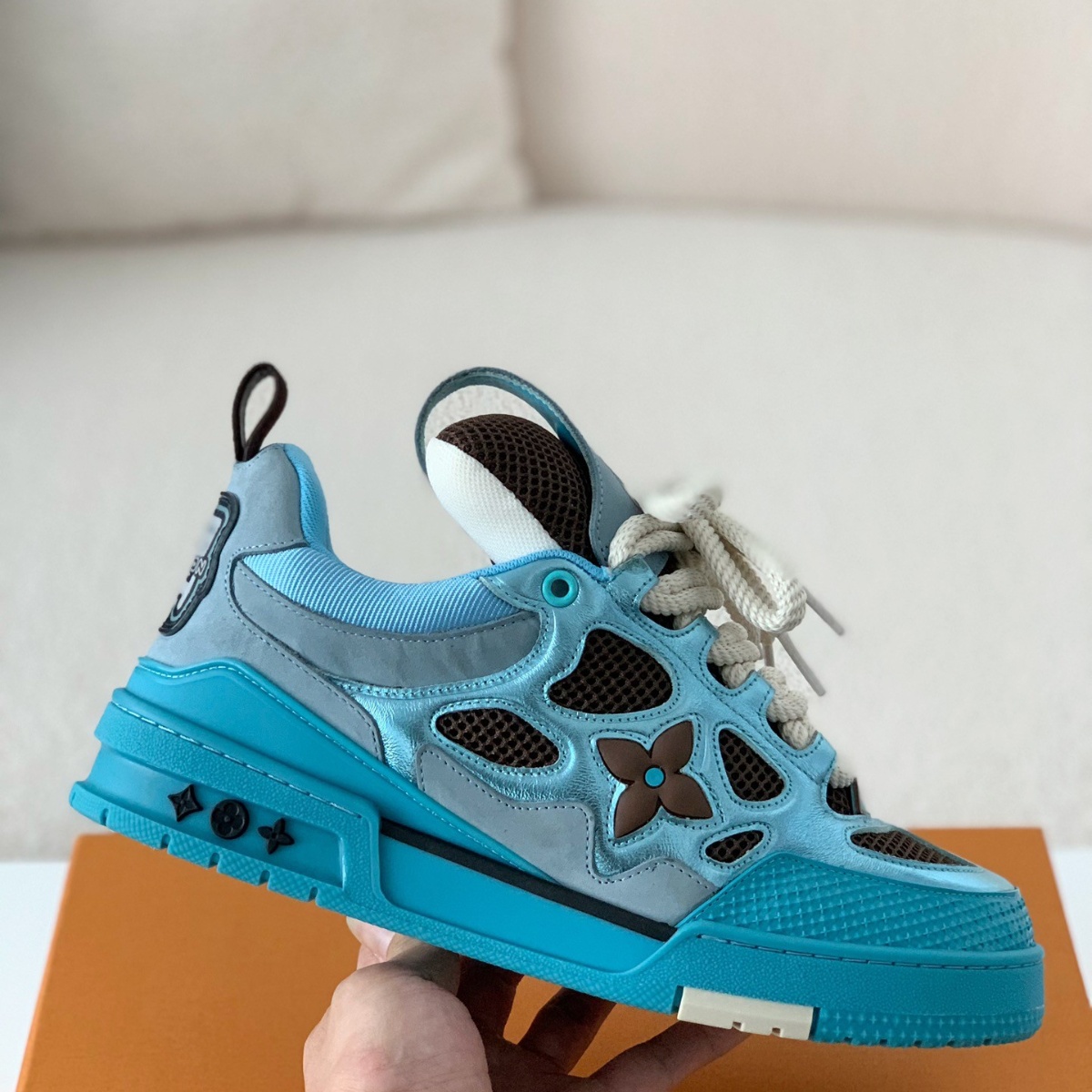 Skate Trainer Blue Brown