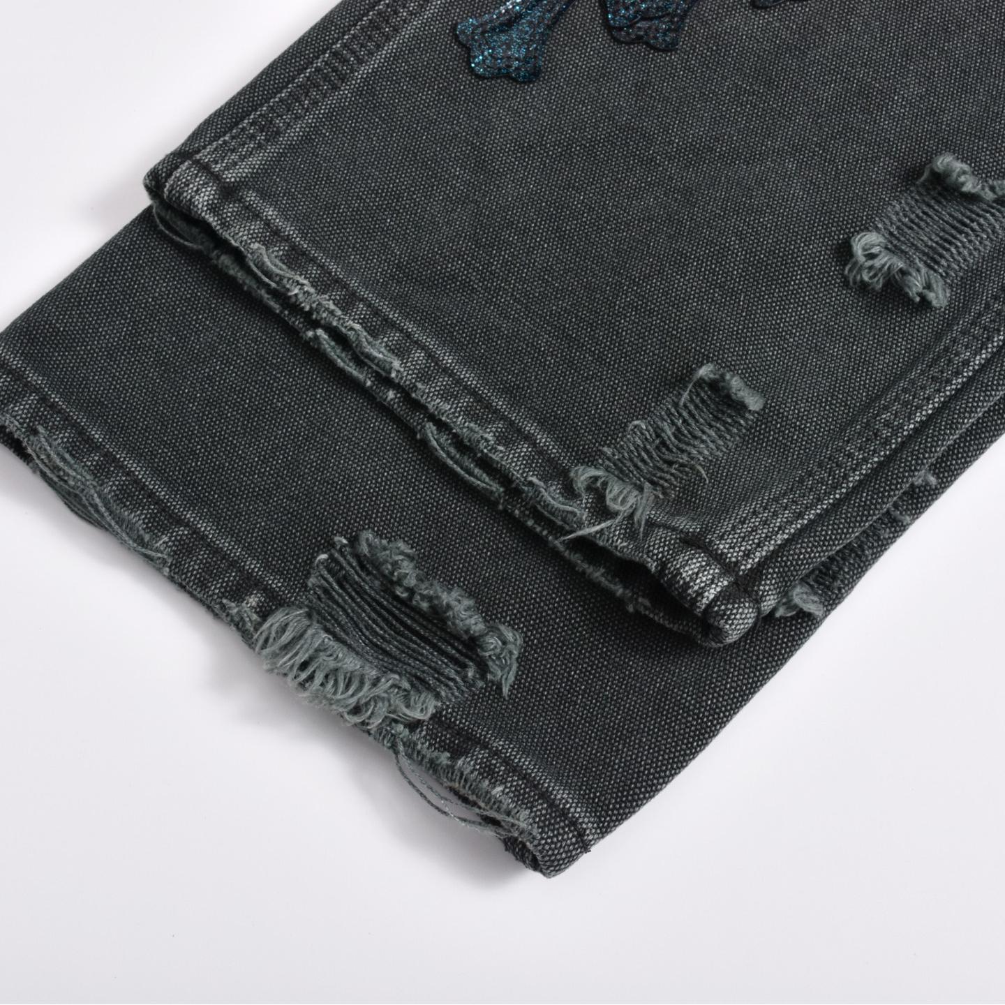 Distressed Cross Jeans