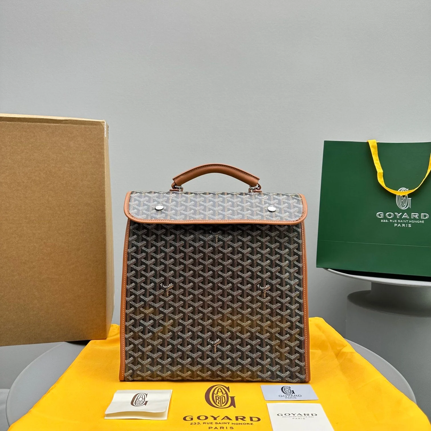 Brown And Orange Backpack