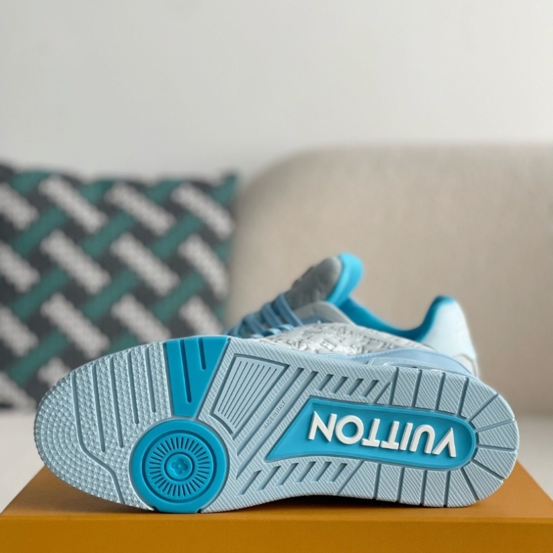 Blue embroidered sneakers