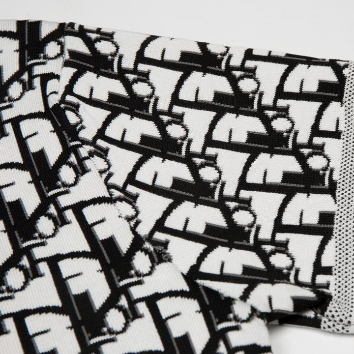 Lettering jacquard T-shirt