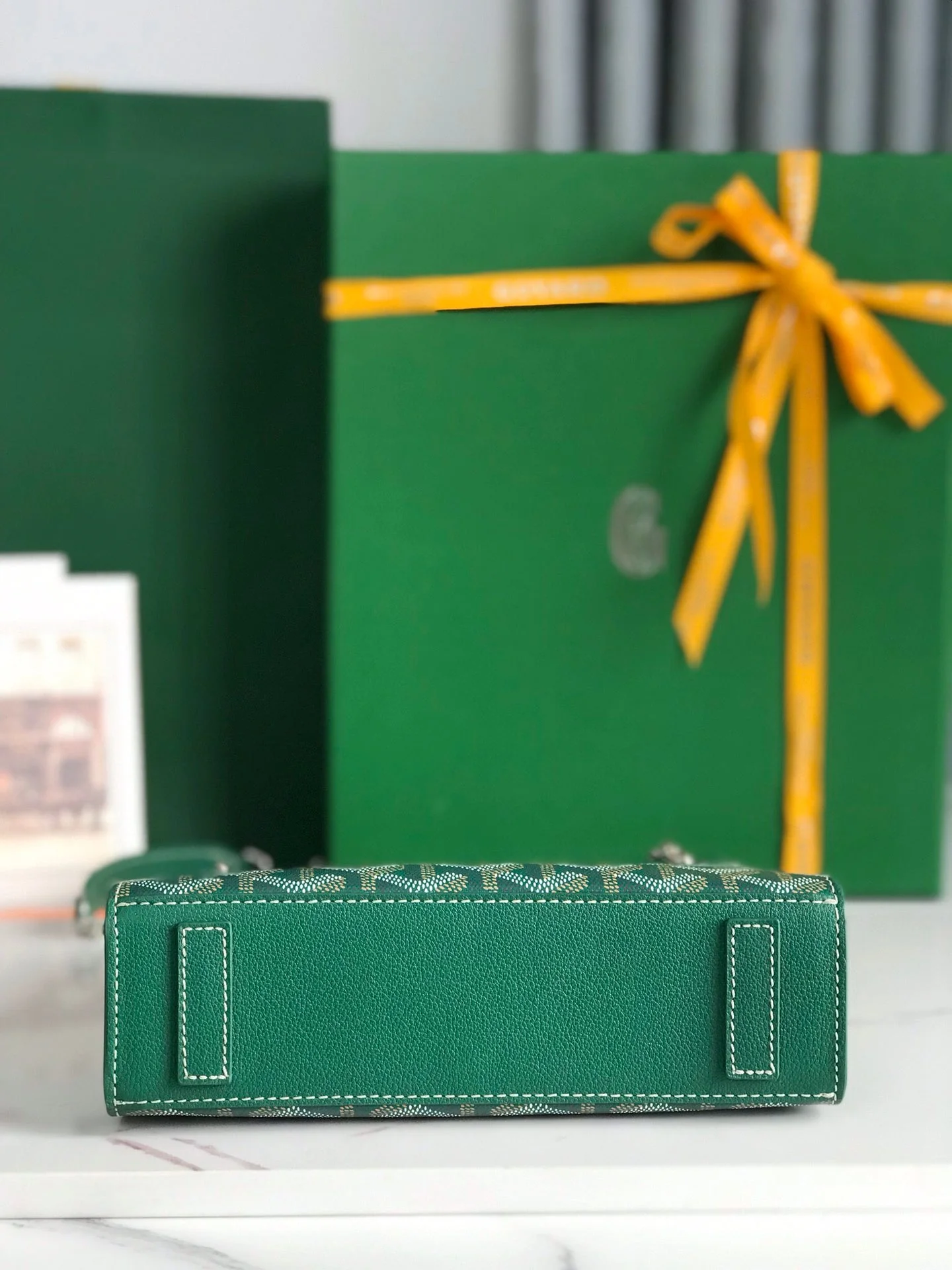 Green Calfskin Structured Mini Bag