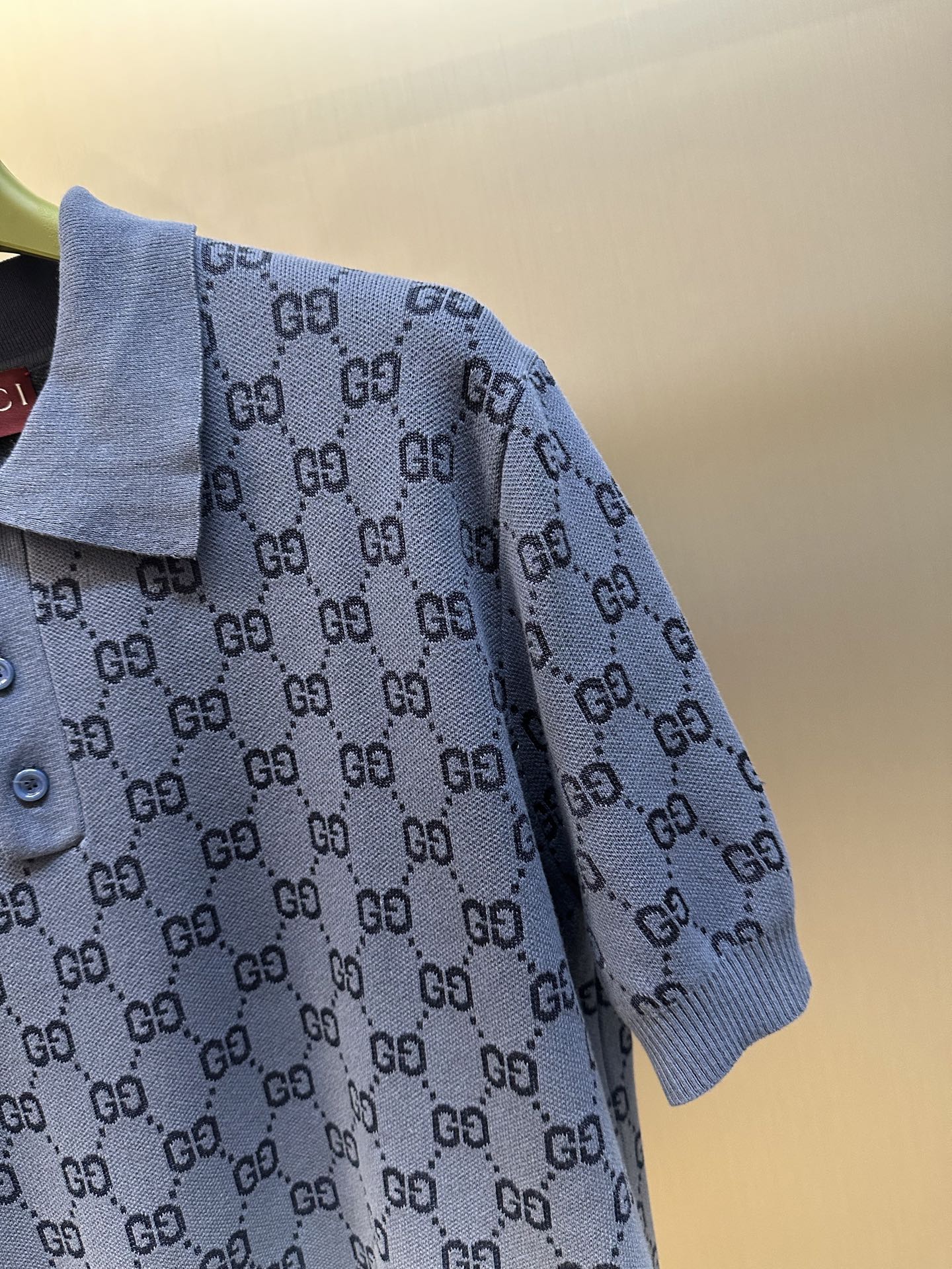 Knitted cotton jacquard lapel Polo