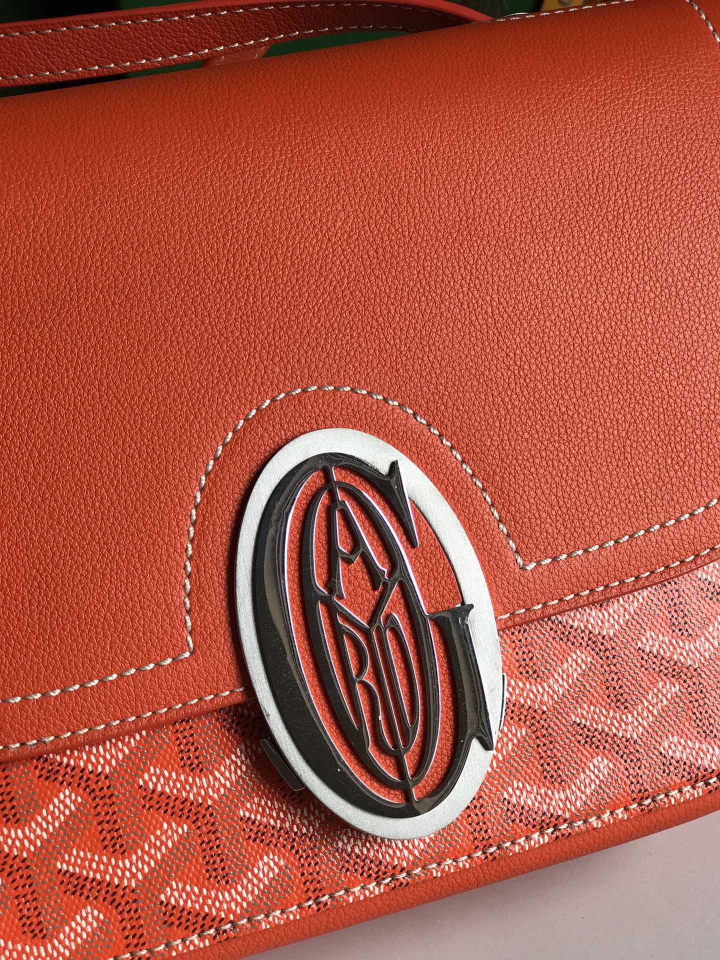 Orange Calfskin Canvas Bag