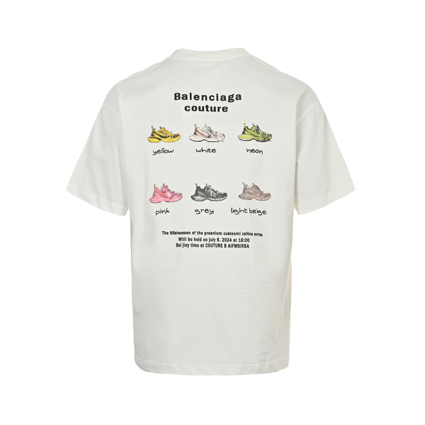 25ss Daddy Shoes Letter Print Short Sleeve T-shirt