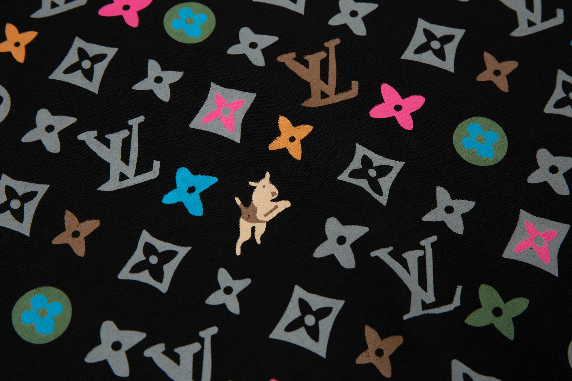 Men's short-sleeved shirt with puppy logo print