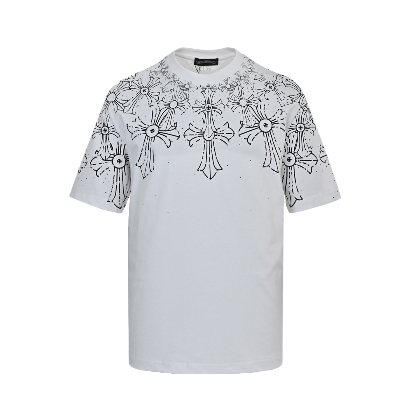 Gradient mottled cross T-shirt