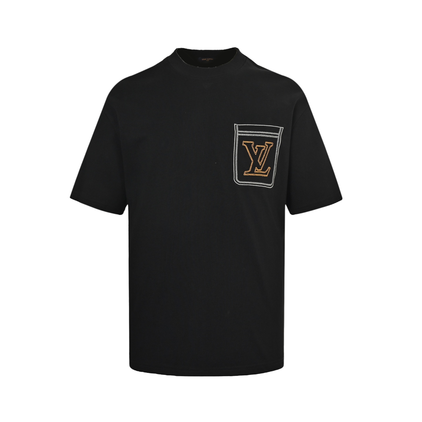 Line pocket embroidery T-shirt