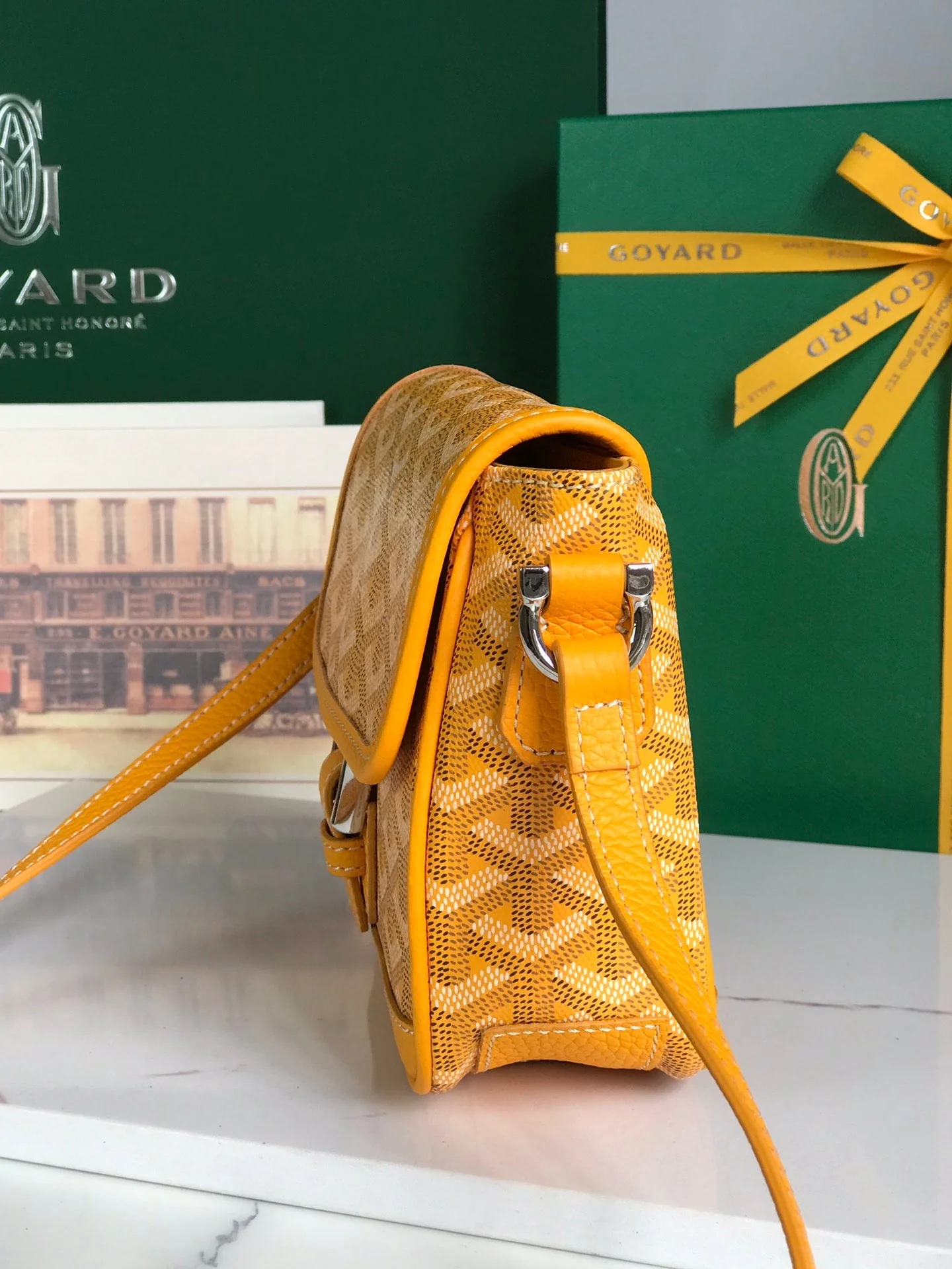 Yellow Elegant Canvas and Lambskin