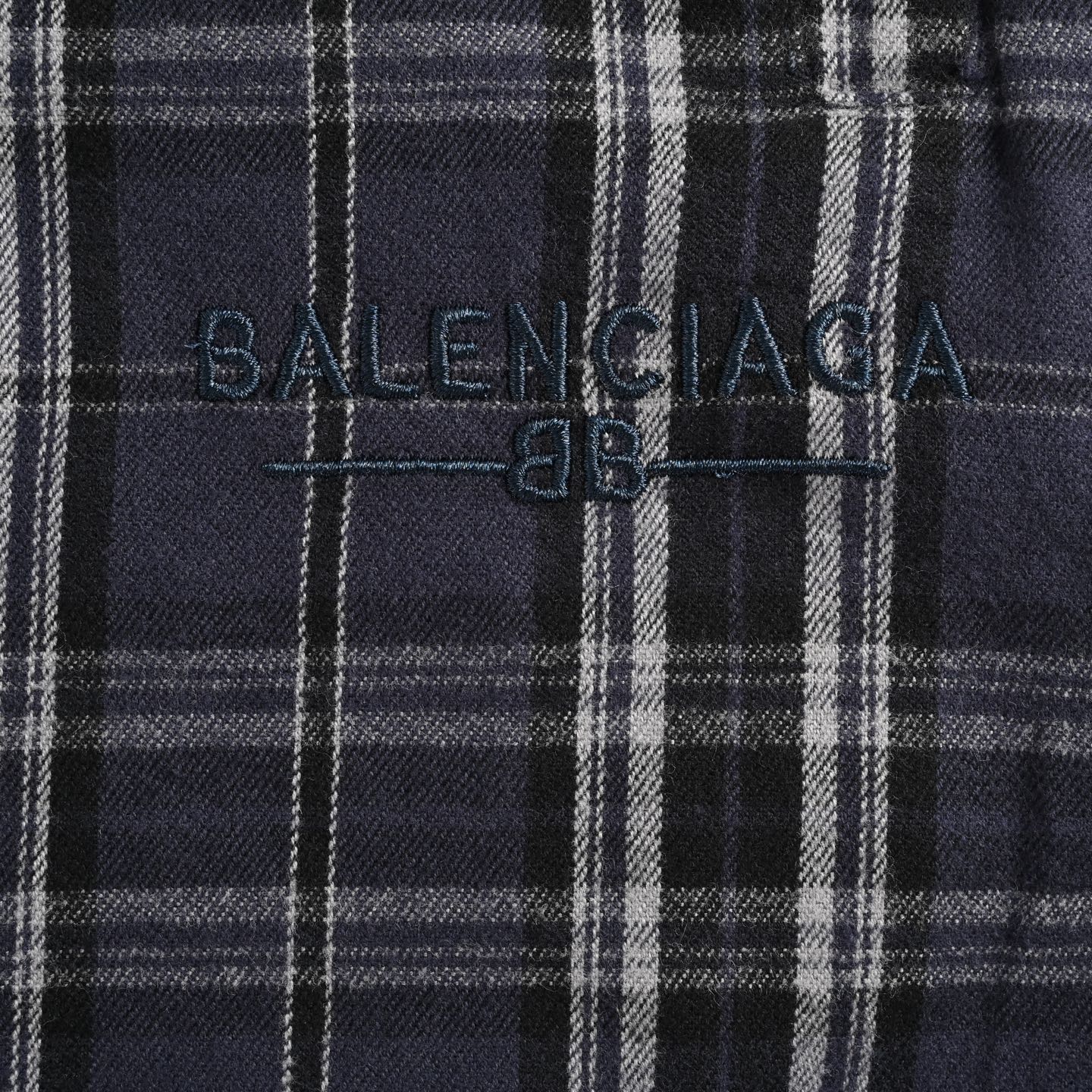 Check flannel trousers