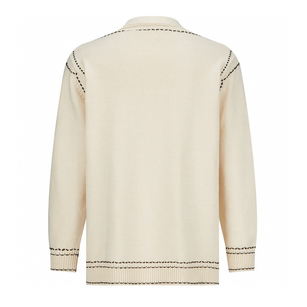 Pocket Intarsia Cardigan Sweater