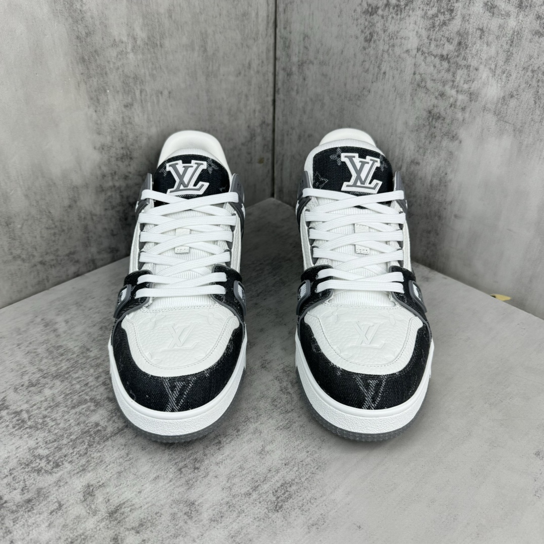 Monogram Denim Grey White Trainer