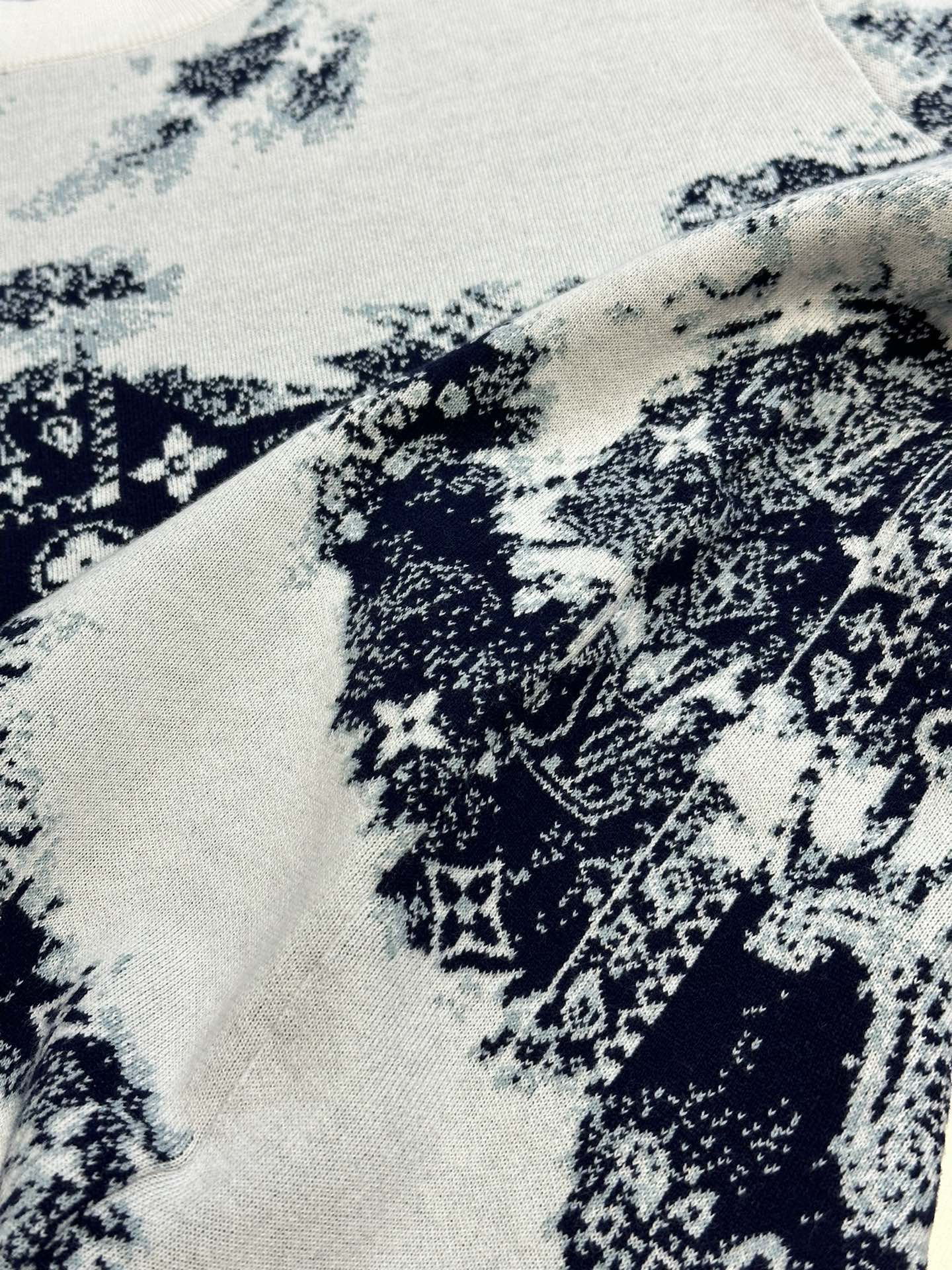 Blue And White Gradient Ink Sweater