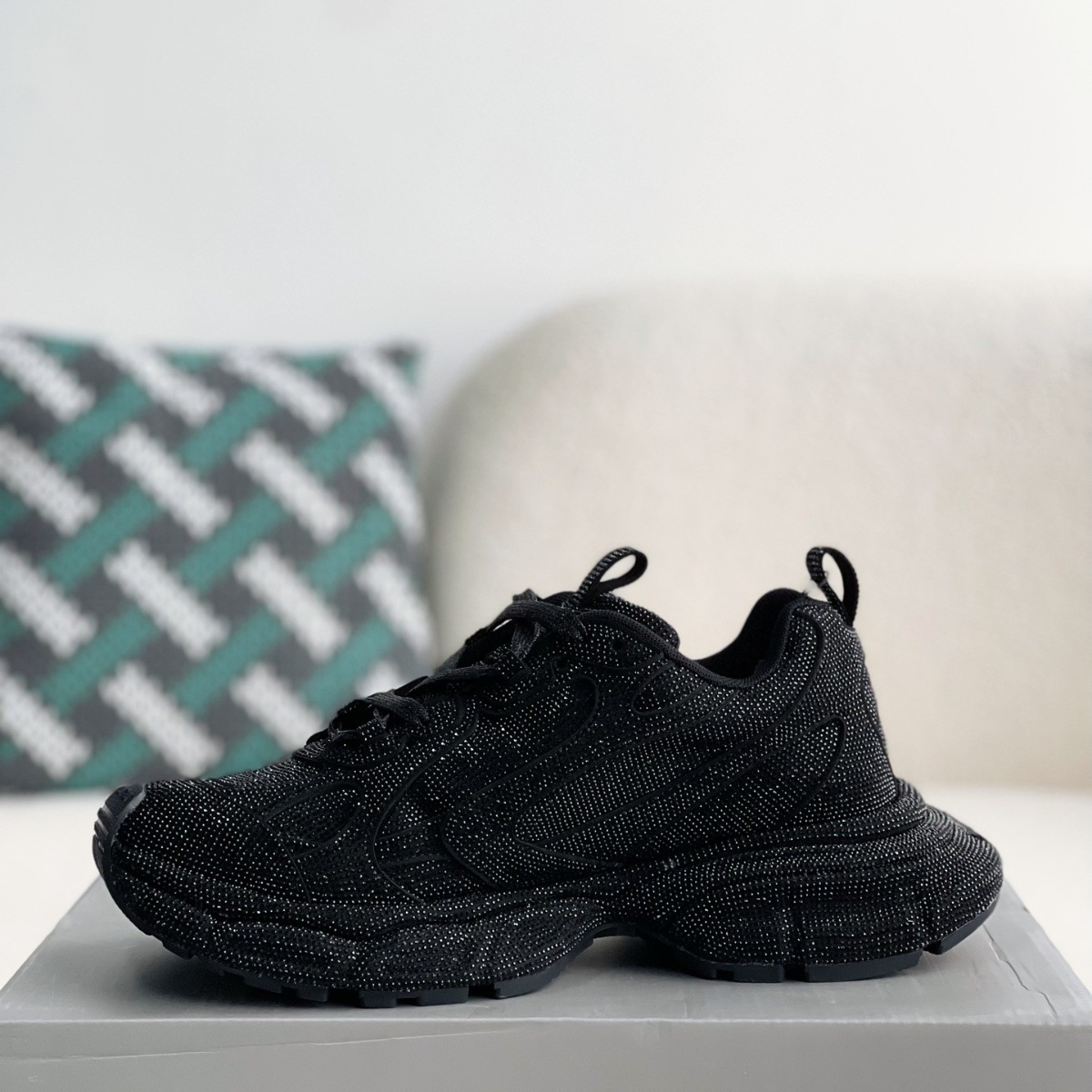 Triple Rhinestone Men's Sneakers