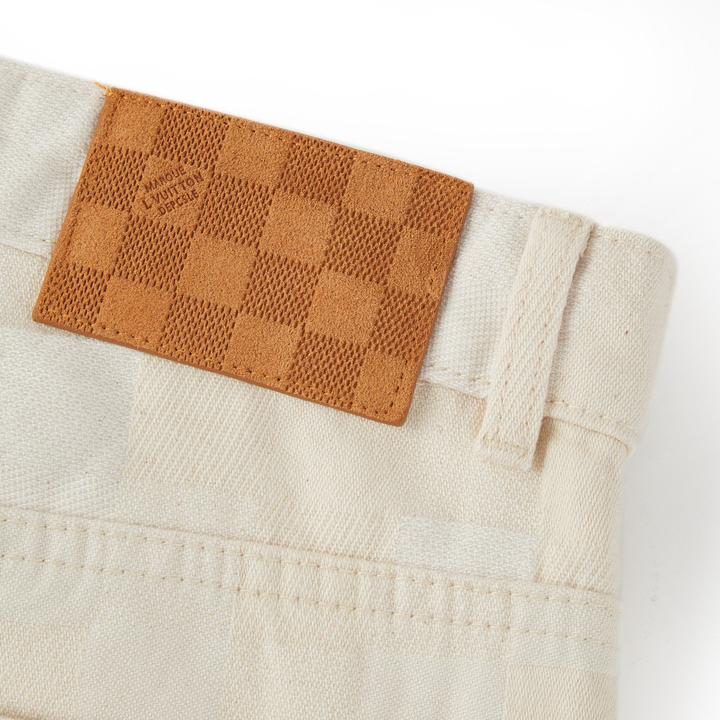 Light Checkerboard Denim Trousers