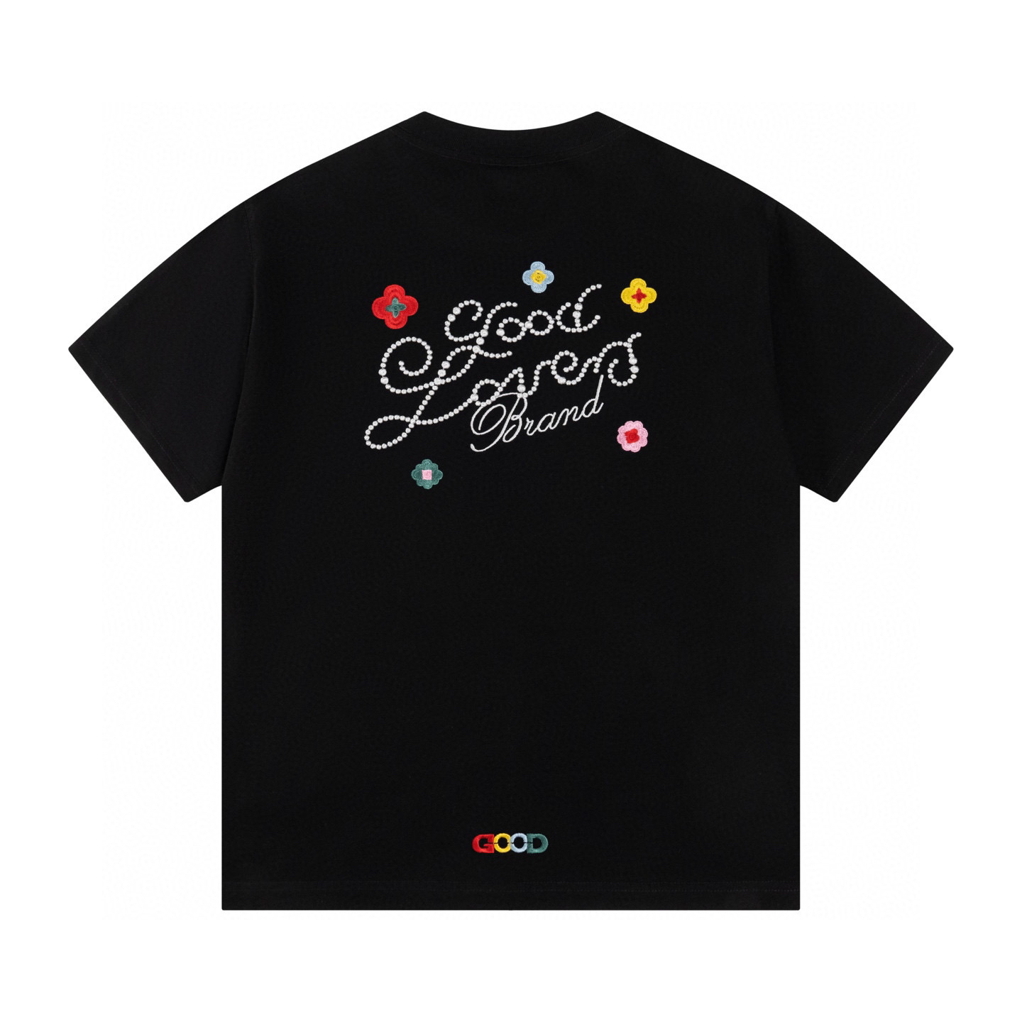 Embroidered floral slogan T-shirt
