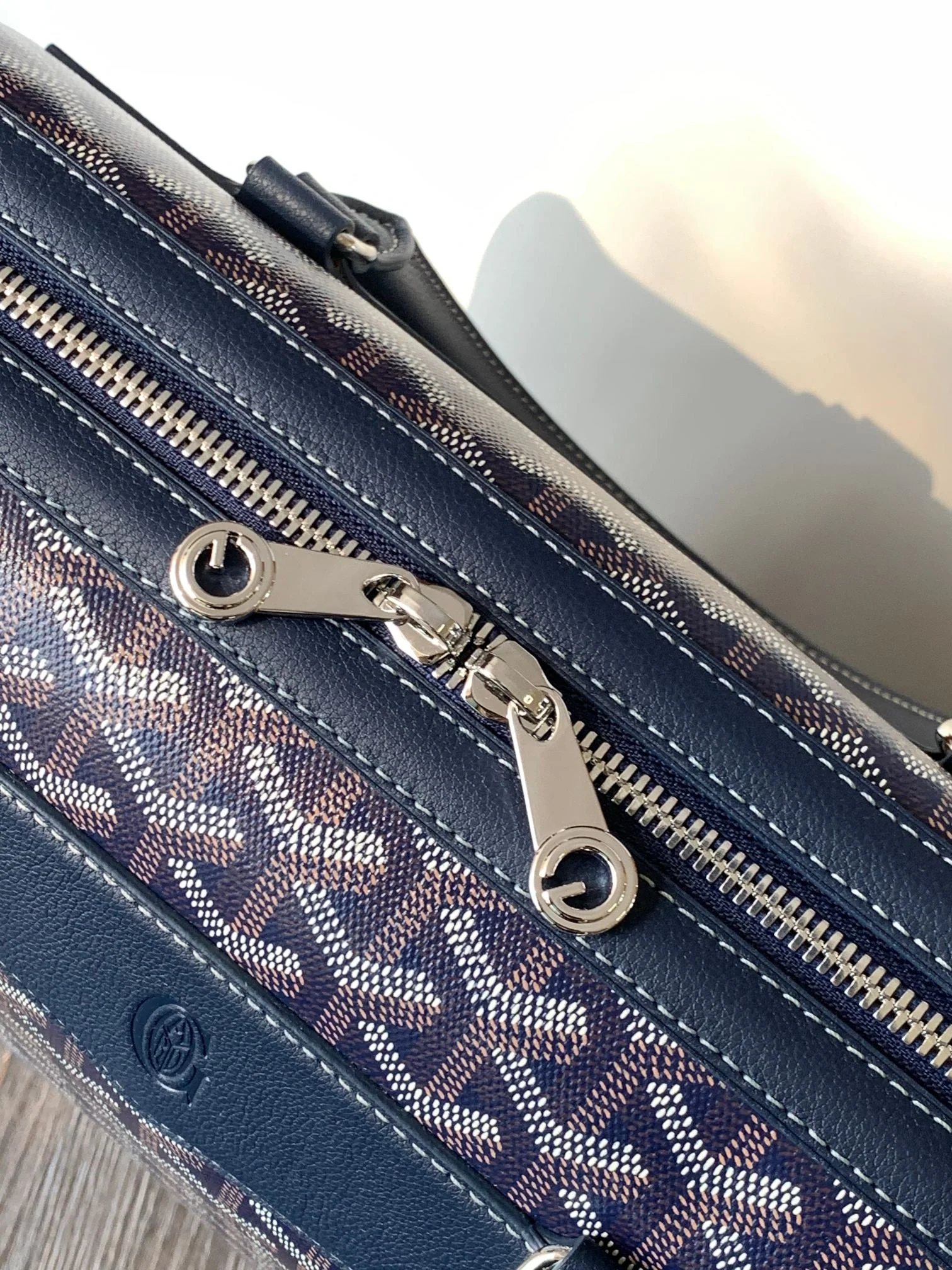 Navy Canvas and Calfskin Document Holder