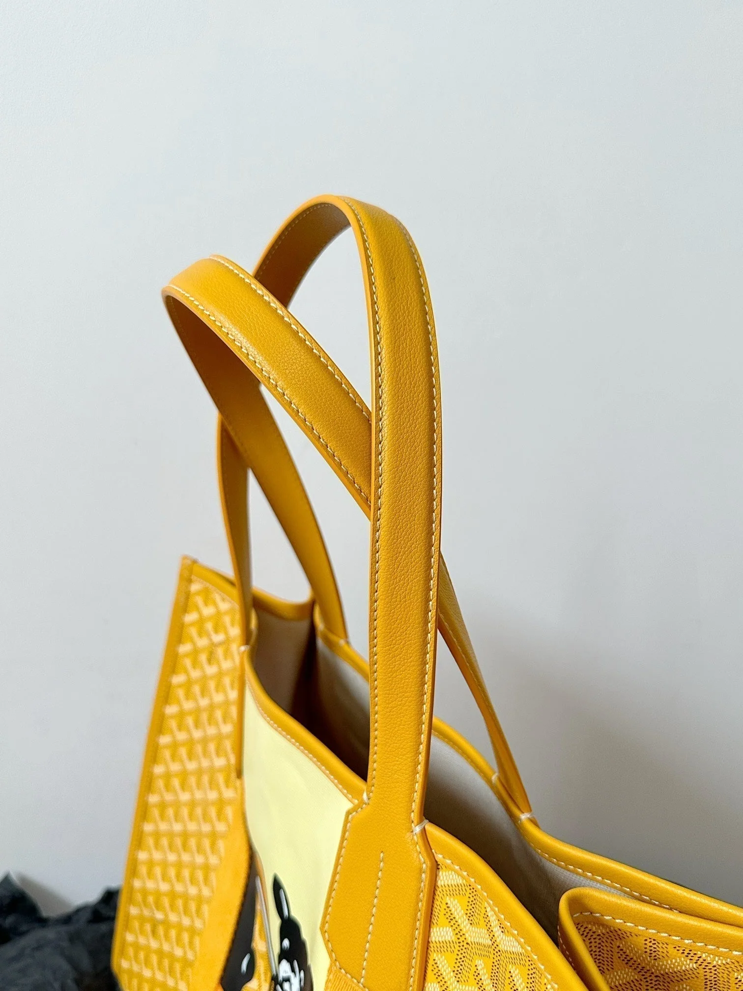 Handbag 45cm Yellow Canvas