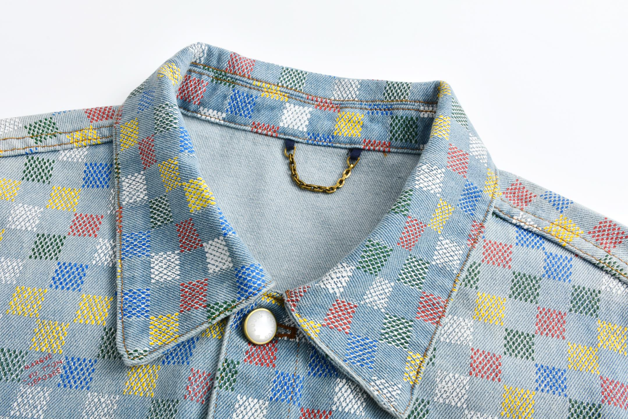 25ss checkered denim jacket