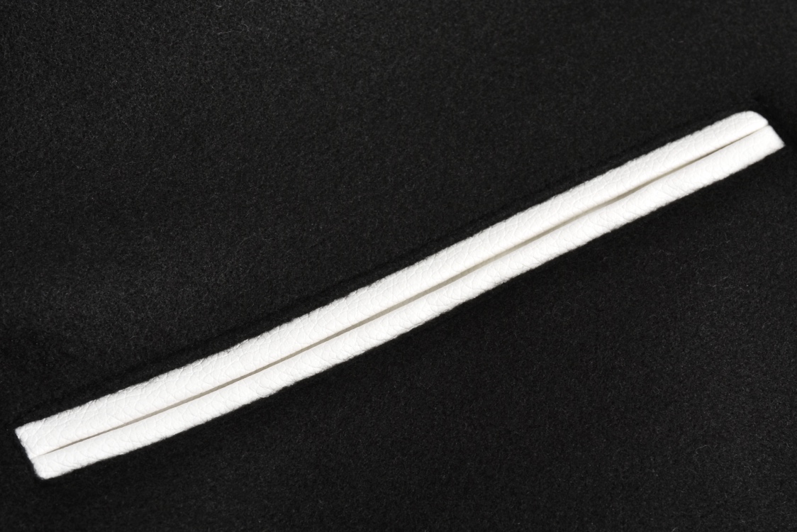 Leather slogan baseball jacket