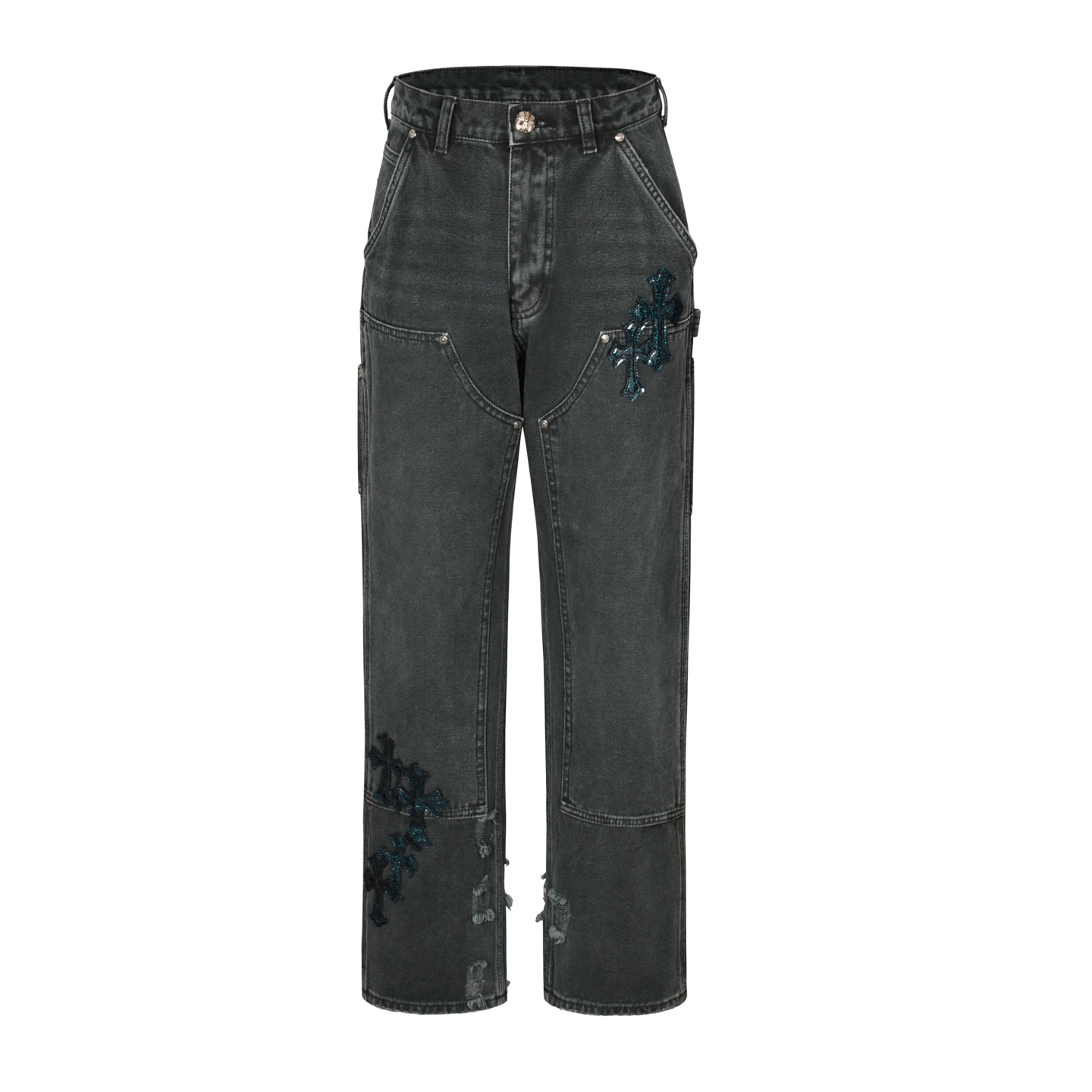 Distressed Cross Jeans