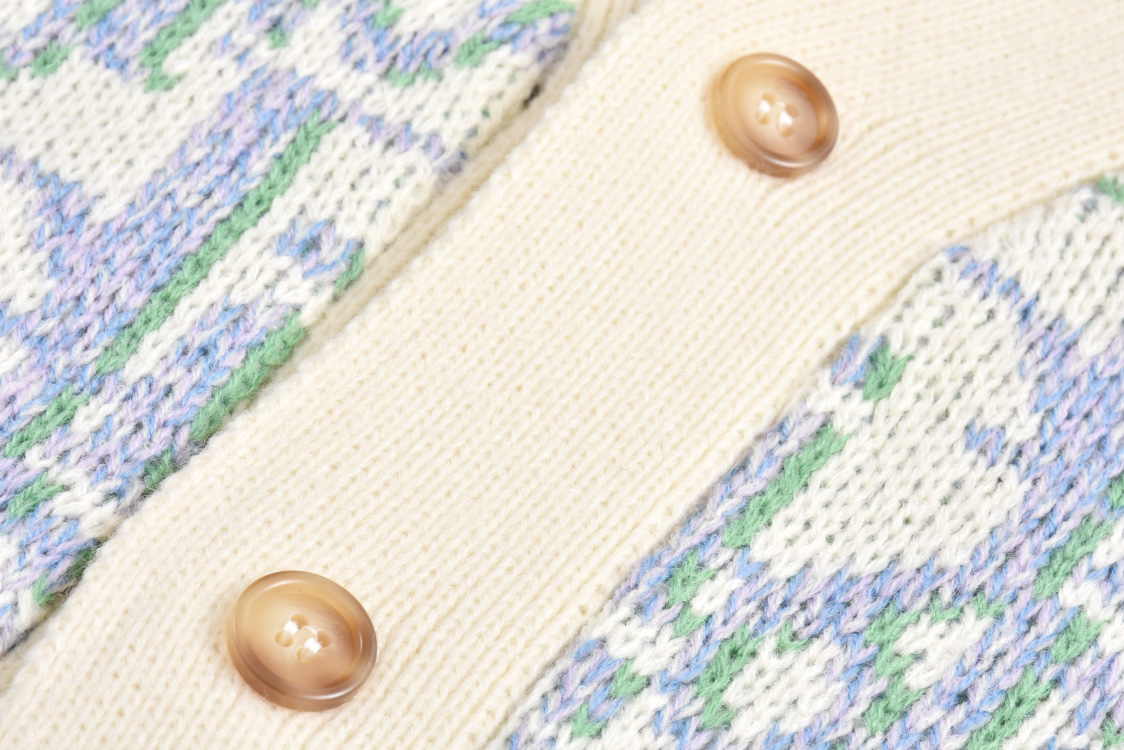 All Over Print Jacquard Cardigan Sweater