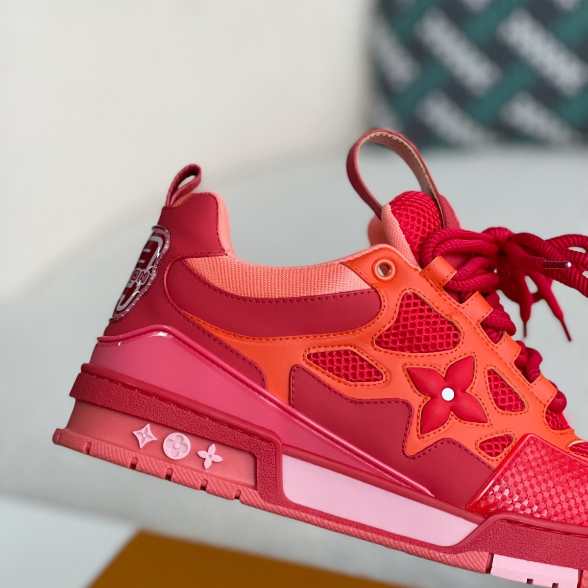 Red Two-Tone 'Skate' Sneakers