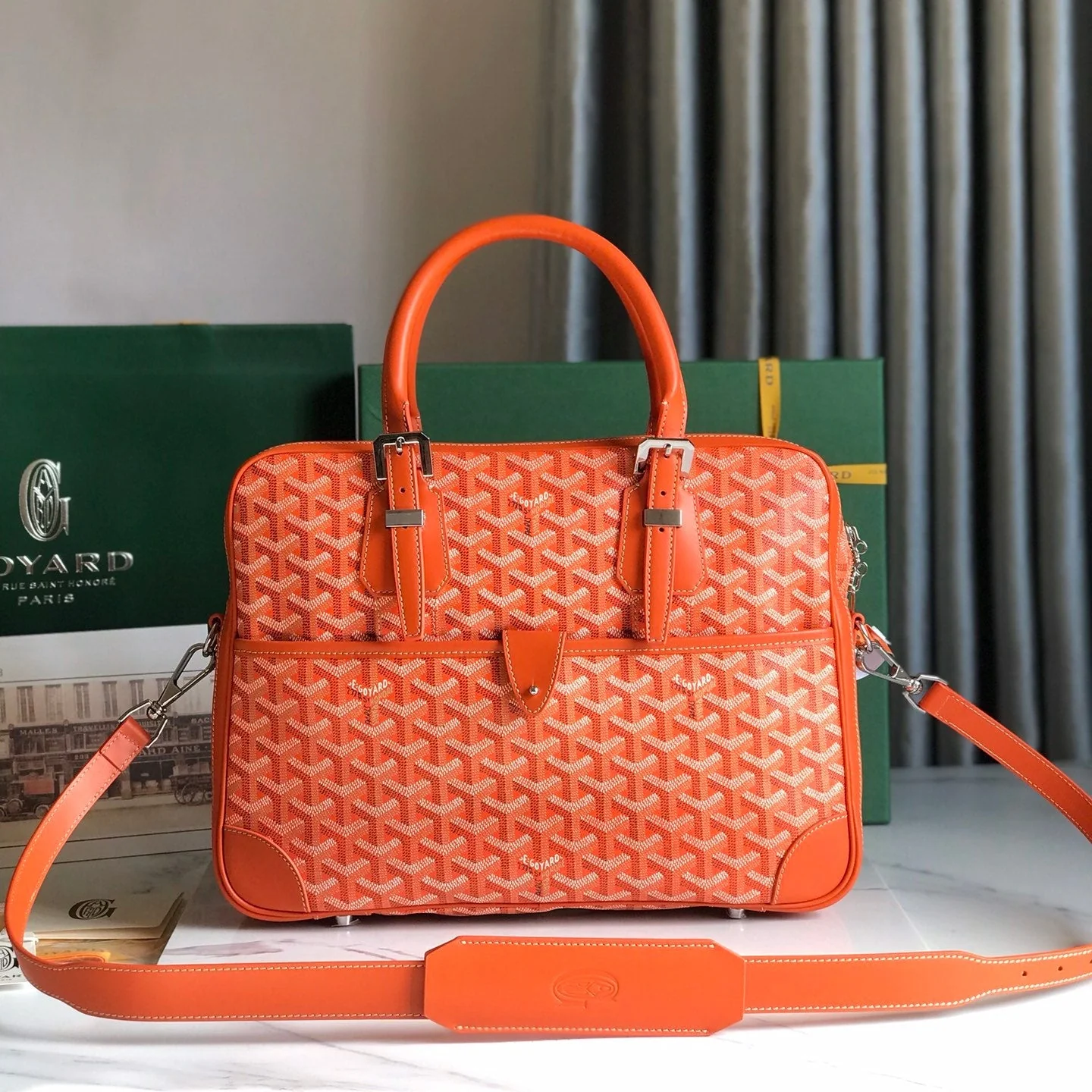 Orange Canvas Document Bag