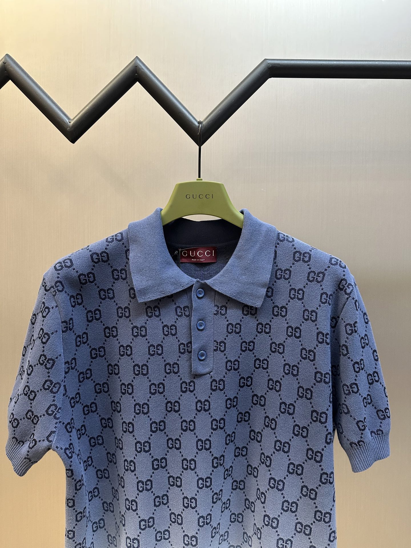 Knitted cotton jacquard lapel Polo