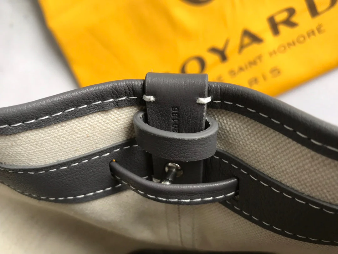 Grey Lambskin Trim Bucket Bag