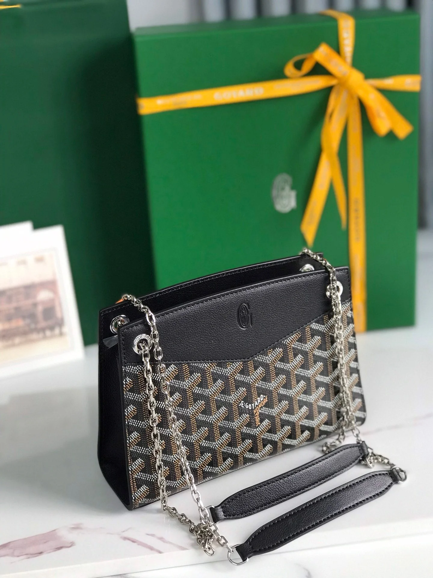 Black Calfskin Structured Mini Bag