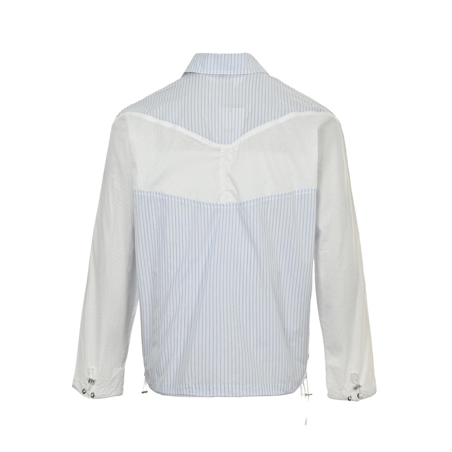 Paneled Striped Zip-Up Shirt