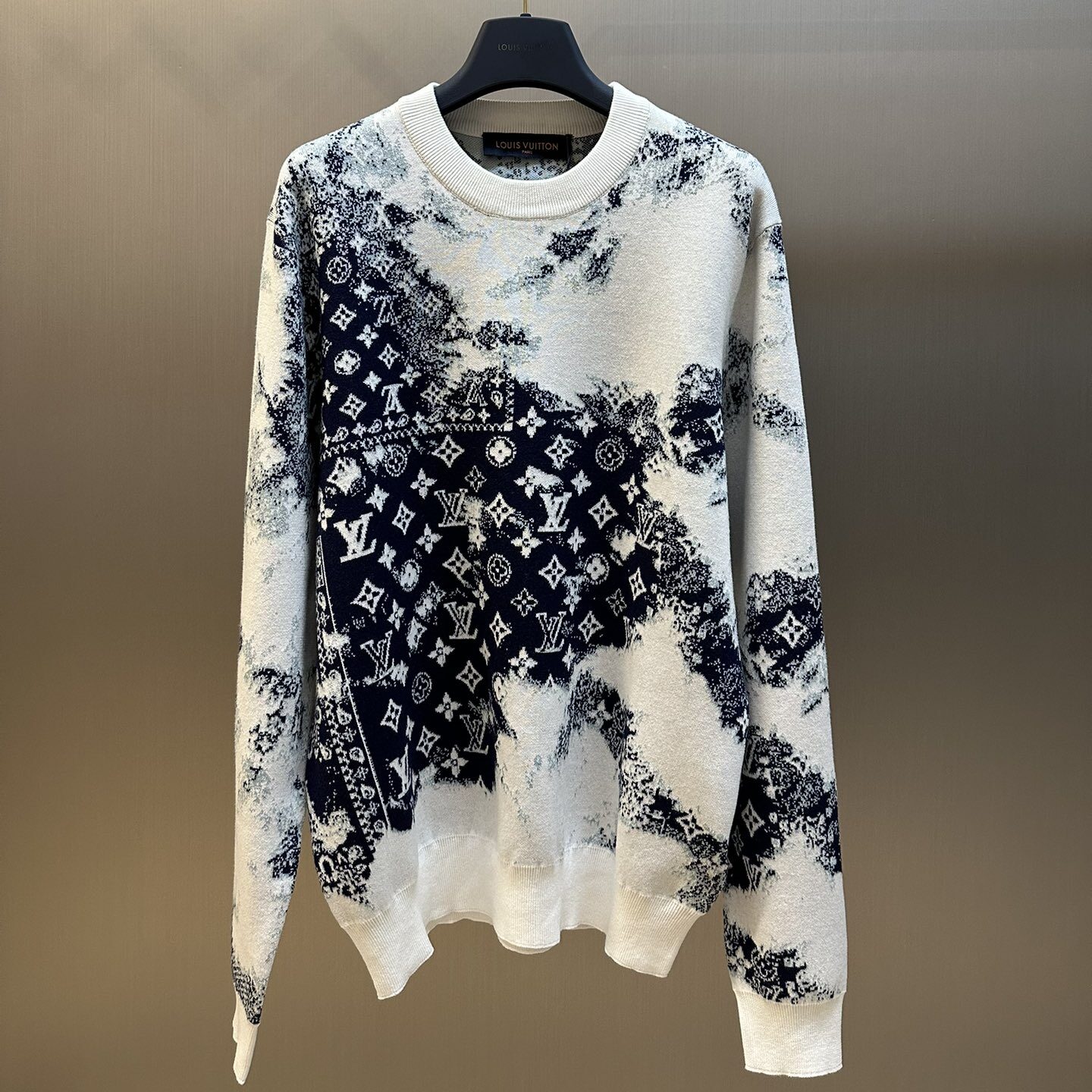Blue And White Gradient Ink Sweater