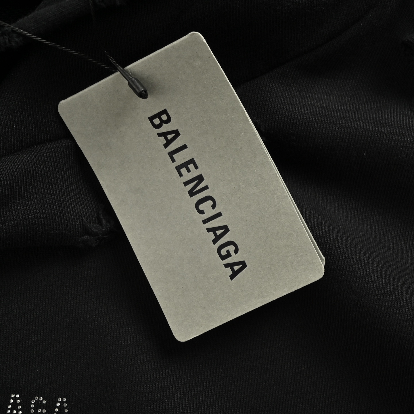 Front & Back Rhinestone Letter Distressed Hoodie