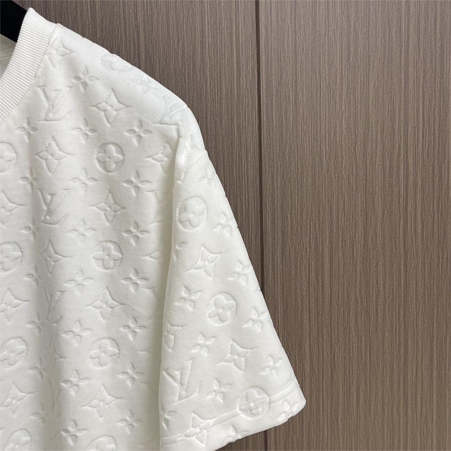 Towel flocking monogram jacquard short-sleeved T-shirt