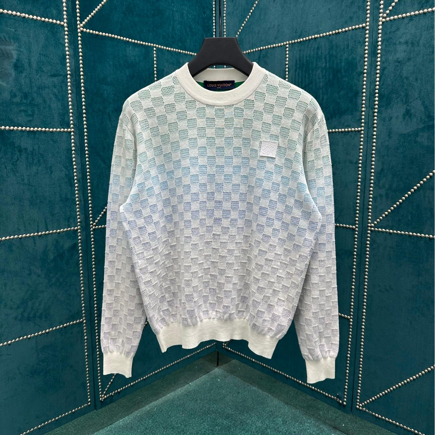 Checkerboard Gradient Jacquard Sweater