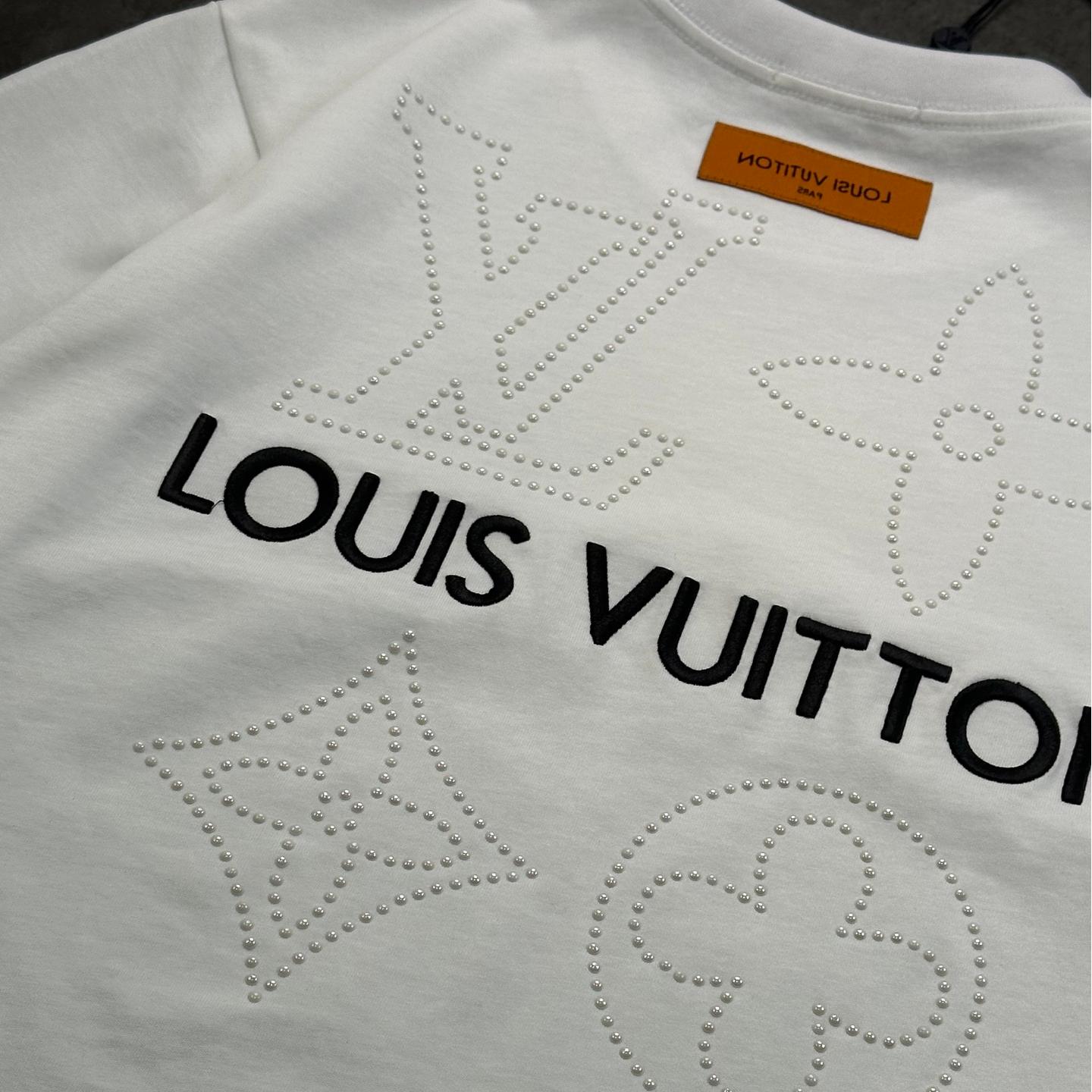 Embroidered diamond couple T-shirt