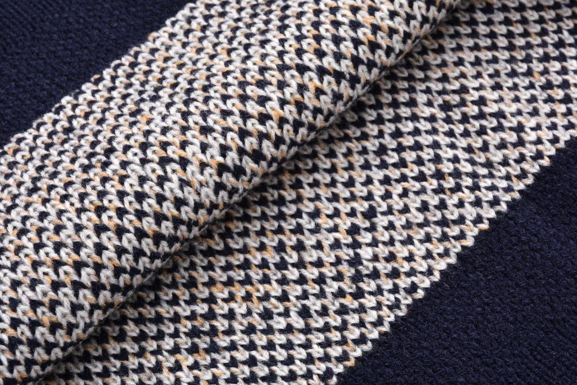 All over print jacquard crew neck sweater