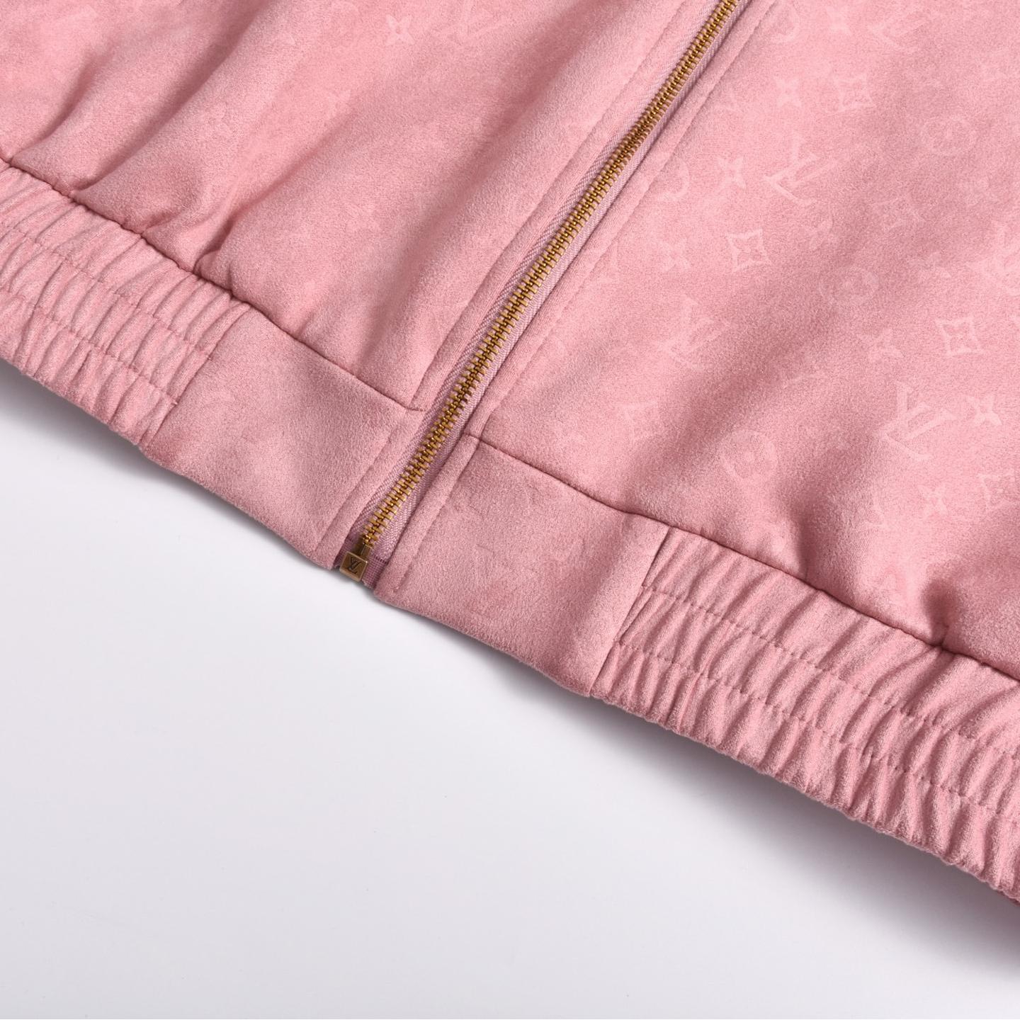 All over print suede stand collar jacket