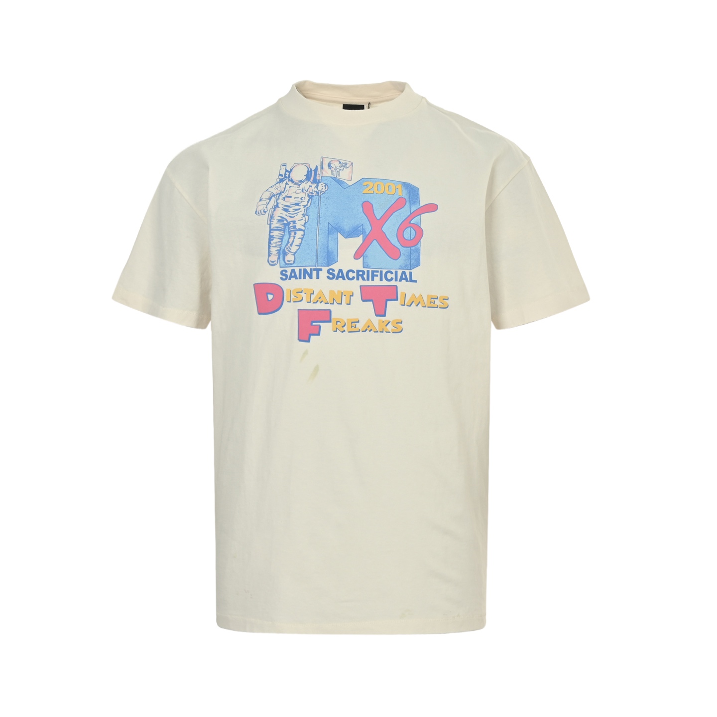 Astronaut stain print short-sleeved shirt