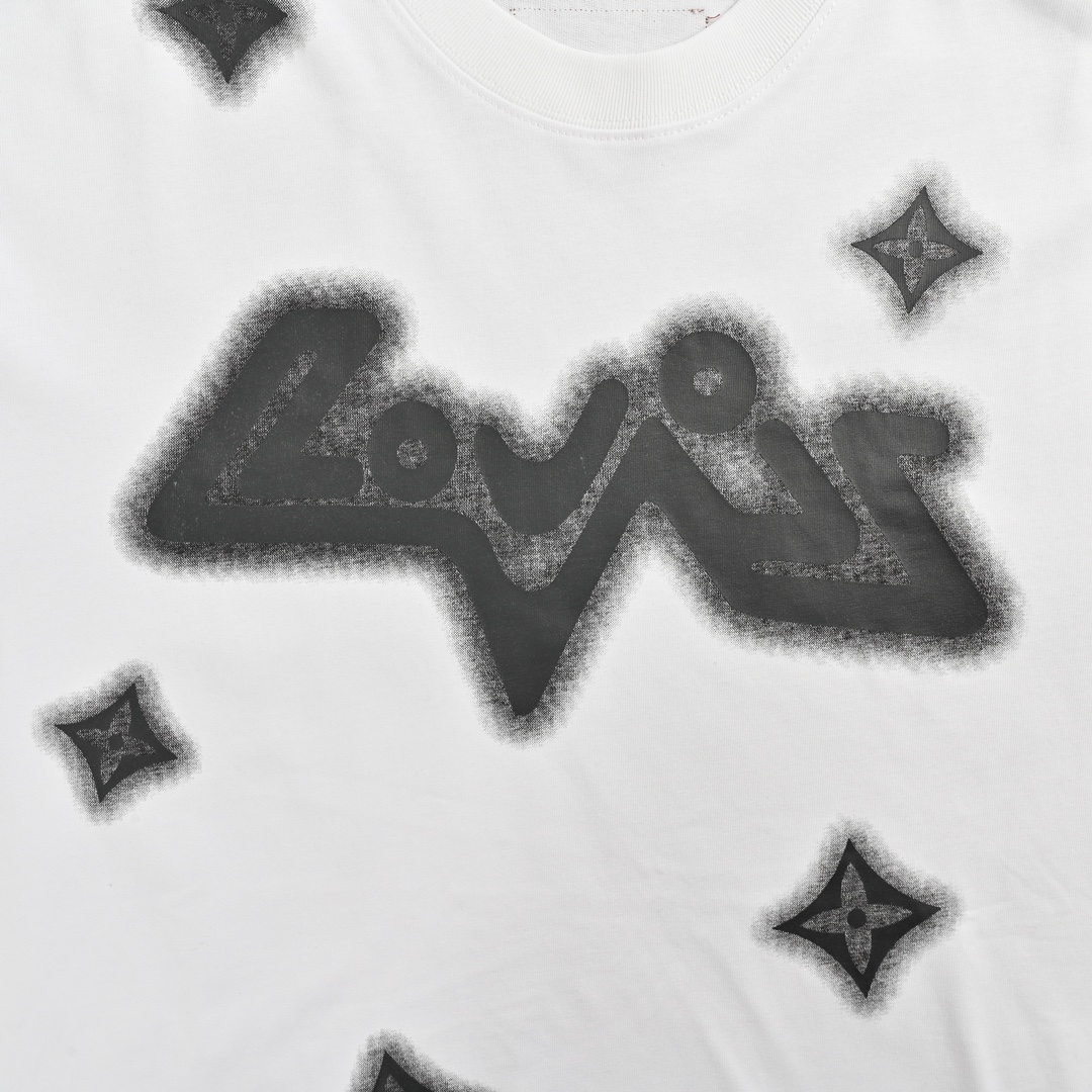Four-leaf clover ink print T-shirt