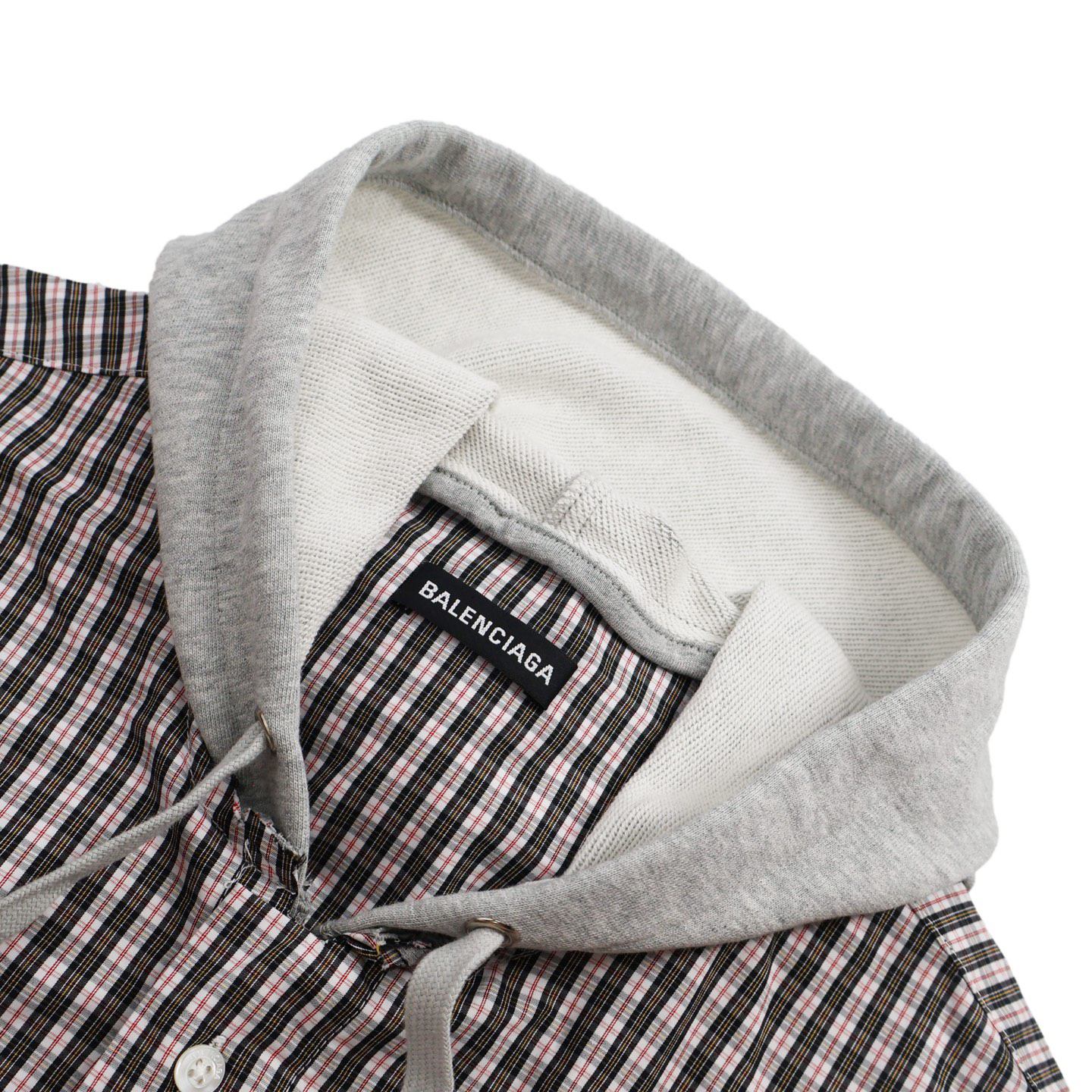 Paneled Check Hooded Jacket
