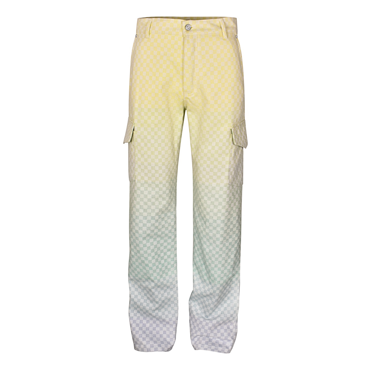 Yellow Gradient Checkerboard Jeans